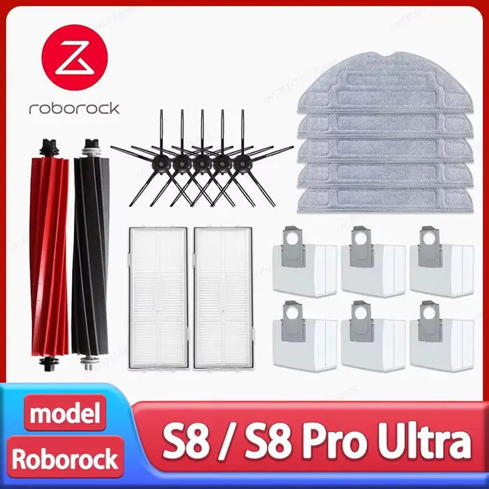 Roborock S8 S8 Pro Ultra S8 + robot aspirateur vadrouille Choth sacs d'aspirateur accessoires brosse latérale filtre pièces de rechange remplaçables