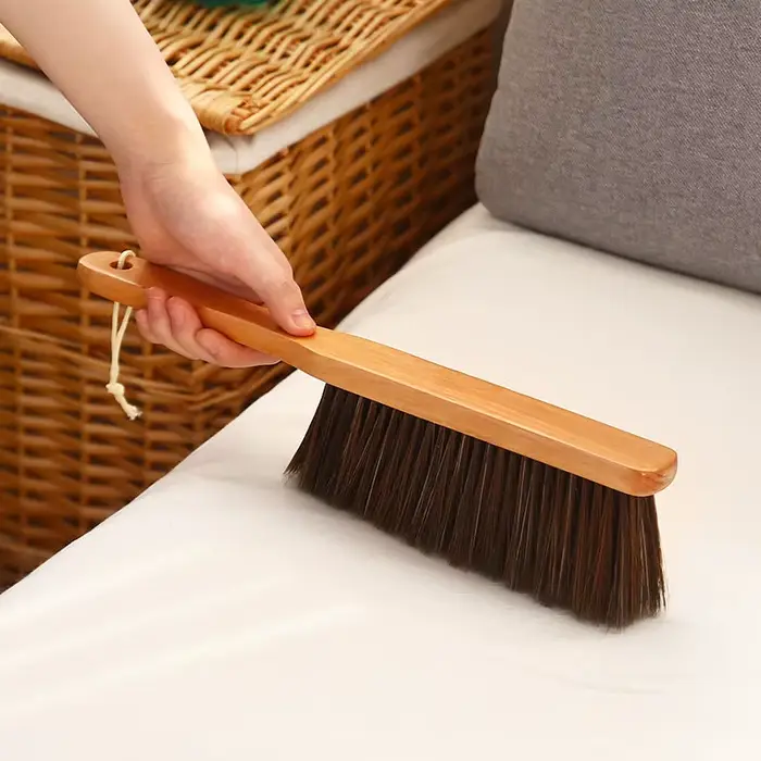 Brosse de lit antistatique avec manche en bois, balai à long manche, cheveux doux, grand artefact, p
