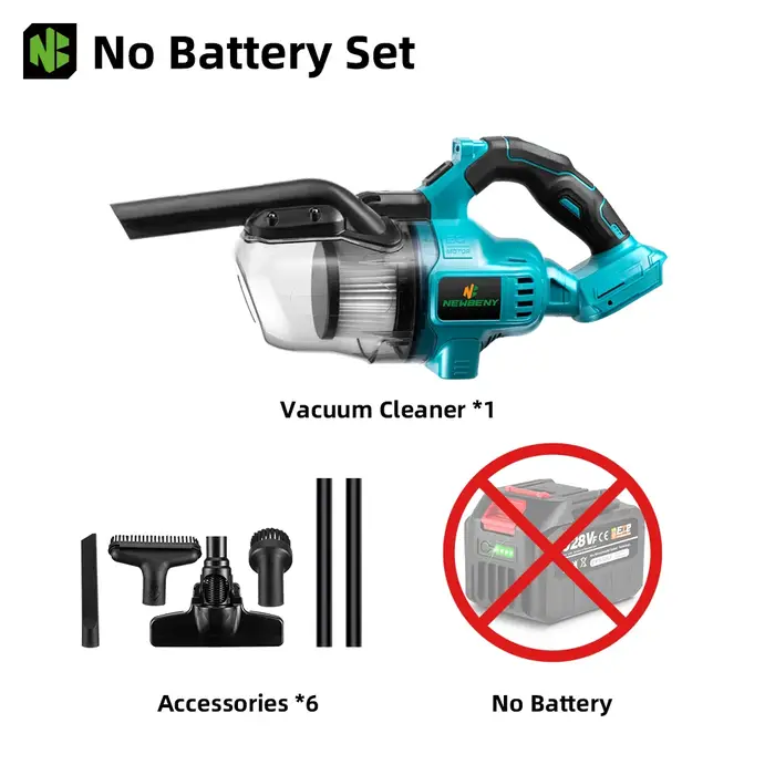 NEWBENY aspirateur électrique à main sans fil puissant Rechargeable outils de nettoyage intérieur domestique pour broche de batterie Makita