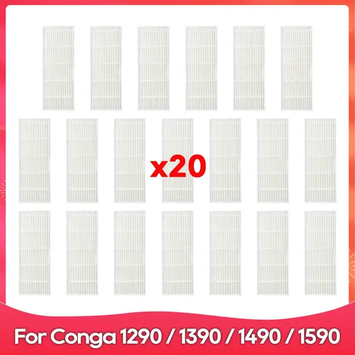 Convient pour (Conga 1290 / 1390 / 1490 / 1590) filtre Hepa brosse latérale Robot aspirateurs pièce de rechange accessoi