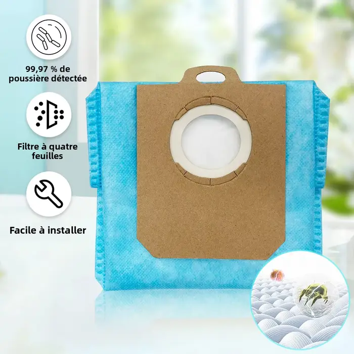 Ensemble de sacs d'aspirateur de haute qualité pour aspirateur Robot Philips Homerun série 3000 XU3100/01 XU3110/02 XU3000/01 XU3000/02