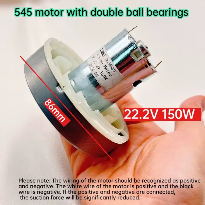 Nouveau ventilateur d'aspirateur 545, moteur 22,2 V avec double roulement à billes, haute puissance 