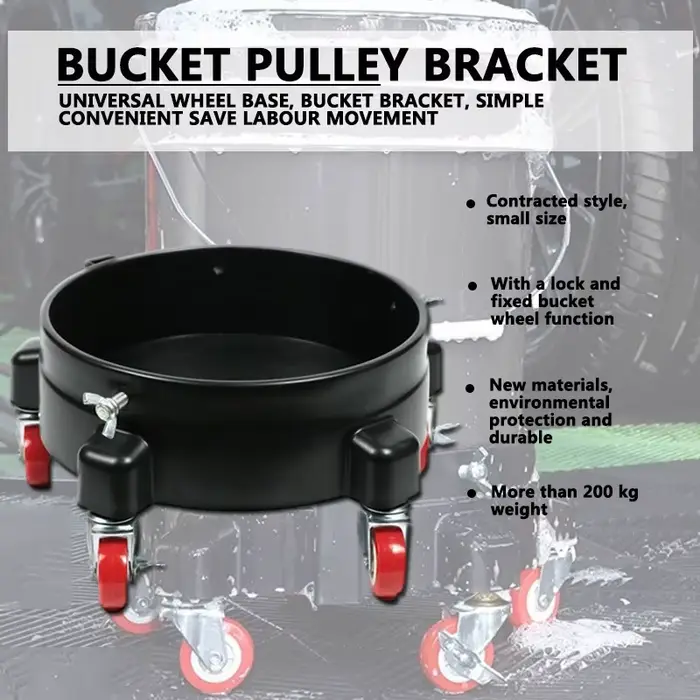 1 pièces seau roulant amovible Dolly 360 ° Kit de détail de roulette pivotante tournante avec plateau de rangement de