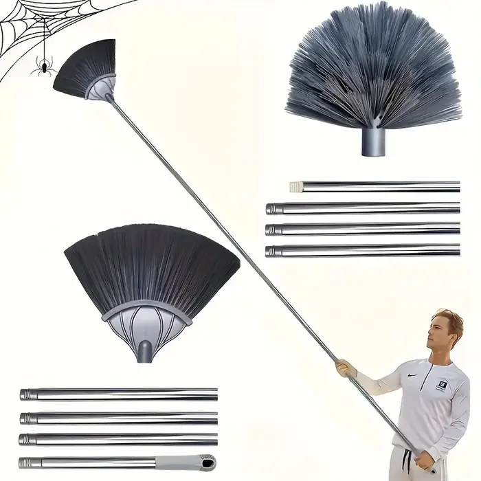 Brosse à dépoussiérer extensible pour le nettoyage des toiles d'araignée au plafond