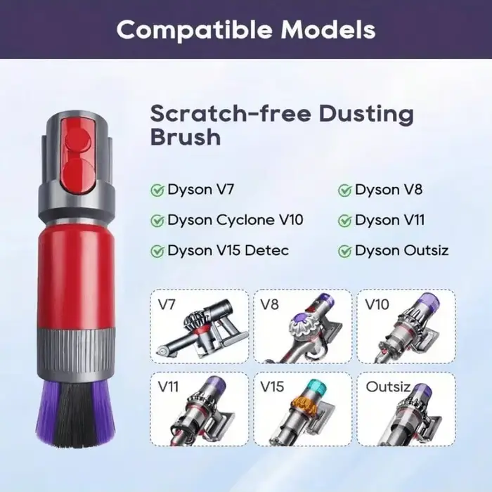 Tête de brosse anti-rayures pour l'élimination de la poussière et tuyau d'extension flexible pour aspirateurs sans fil Dyson V7 V8 V10 V11 V15