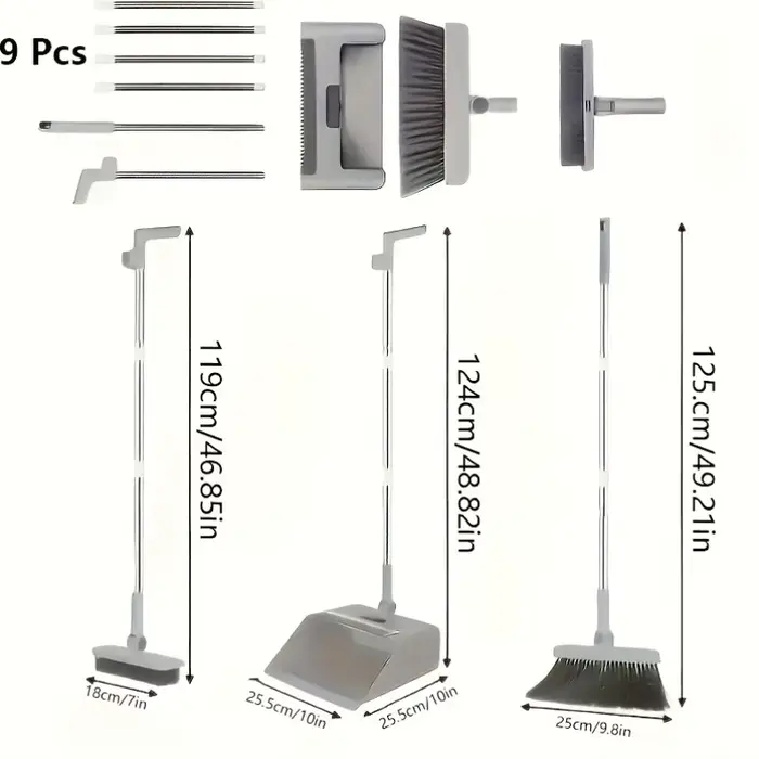 Ensemble balai et serpillière pliables 3-en-1
