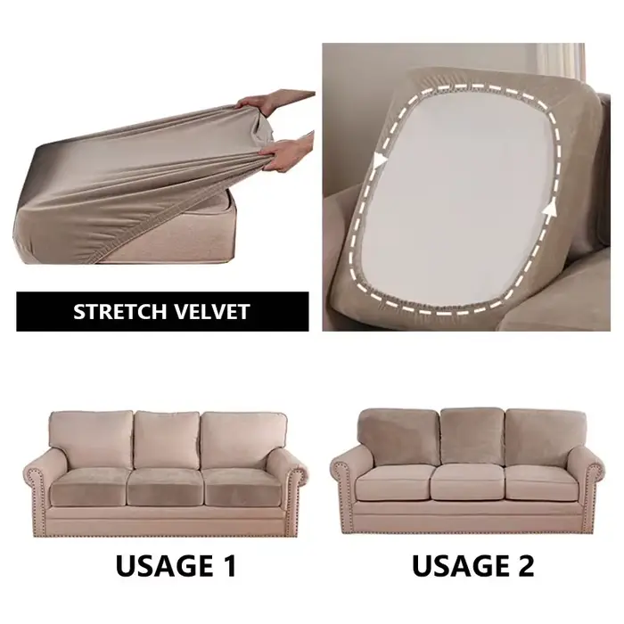 Housse de siège de canapé en tissu velours