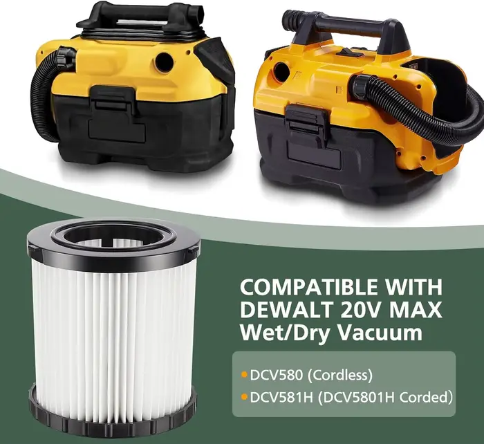 Filtre HEPA DCV5801H pour aspirateur humide/sec DEWALT DCV580H DCV581H 20V MAX