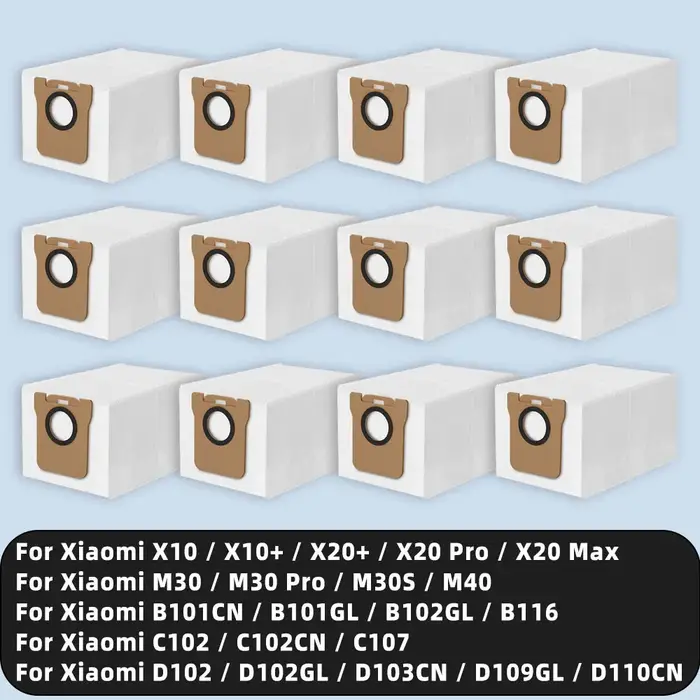 Sac à poussière compatible pour Xiaomi Robot Vacuum X10 / X10+ / X20+ / X20 Pro / X20 Max / M30 / M3