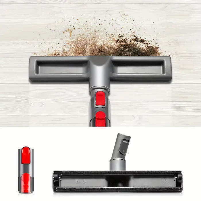 Fixation de brosse de sol en crin de cheval de qualité supérieure pour Dyson V6 V7 V8 V10 V11 V15 DC59 et poignée en plastique plus durable avec tête en poils rouges