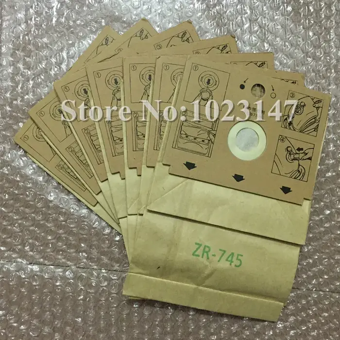 Sacs en papier pour aspirateur Rowenta ZR745, RHousex, Dymbo,RCF122, lot de 7 pièces