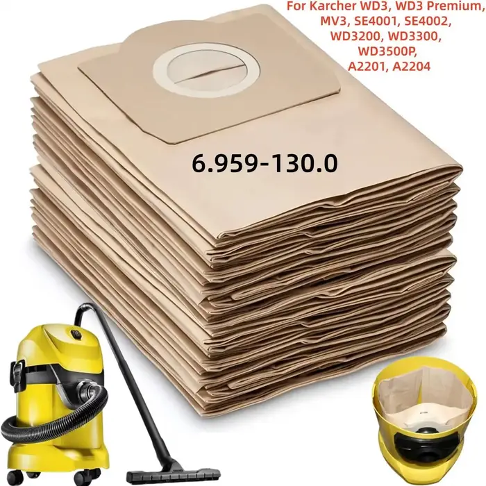 Sacs d'aspirateur pour Karcher 6.959-130.0 WD3 MV3 WD3 Premium Wet & Dry Vacuum Cleaner
