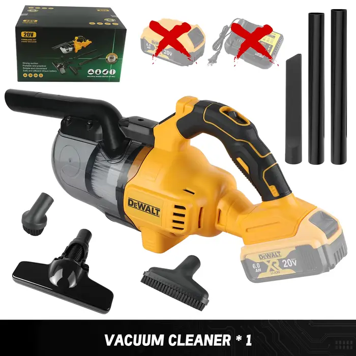 DEWALT dcv501 Aspirateur sans fil 20V puissant, éclairage LED, grand bac à poussière de 0,7L, pour l