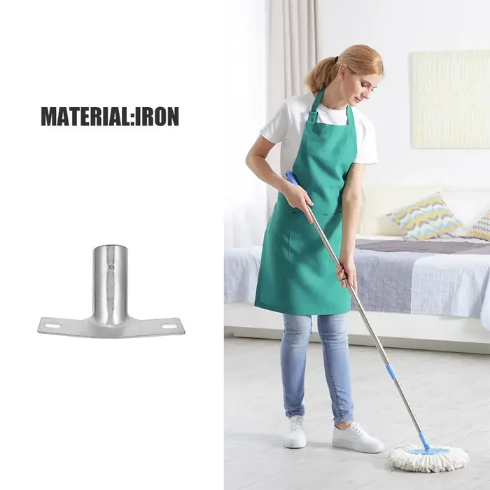 Lot de 2 supports métalliques pour manche de balai