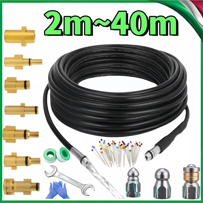 2 - 40m Nettoyeur haute pression tuyau d'égout nettoyage de drain