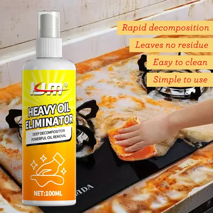 Nettoyant pour huile de cuisine KJM 100ML, puissant, élimine la graisse, spray facile à utiliser, décompose rapidement les taches d'huile tenaces.