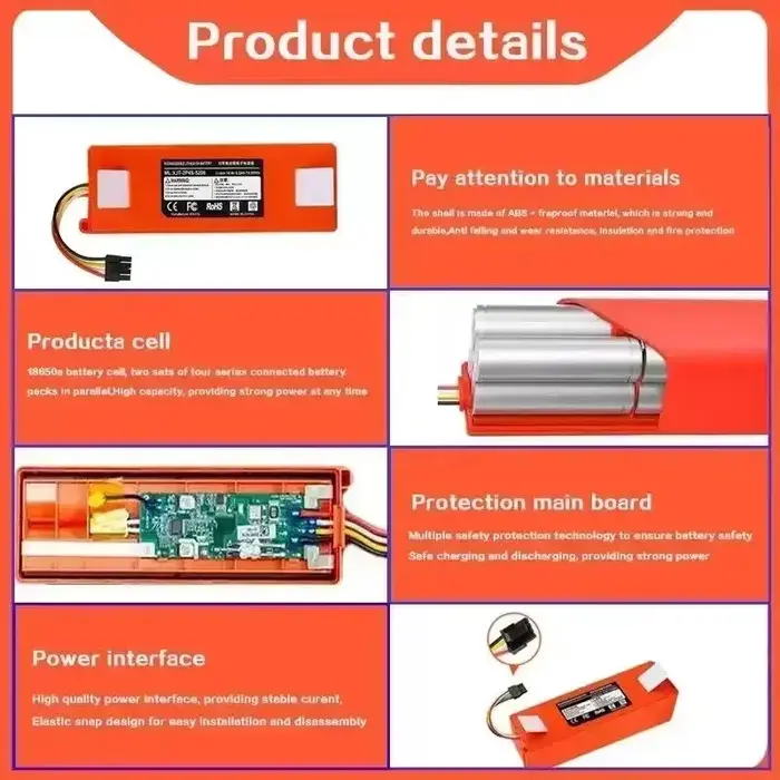 Batterie de remplacement pour aspirateur robotique Xiaomi Roborock S55 S60 S65 S50 S51 S5 MAX S6