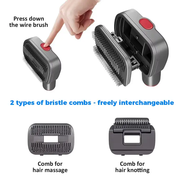 Kit de brosse d'aspirateur 2 en 1 pour poils de chien