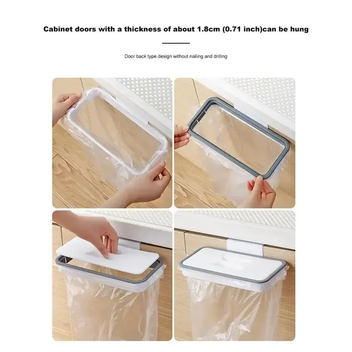 Sac suspendu à ordures en plastique Portable, support de rangement des déchets de cuisine, crochet d