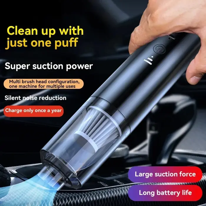 Aspirateur miniature pour voiture, aspiration puissante, aspirateur à main rechargeable pour voiture