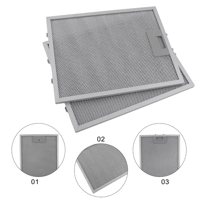 2 pièces filtres pour hotte de cuisine filtre de ventilation d'extracteur de maille métallique 320x260 Mm