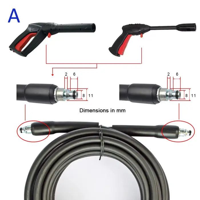Tuyau d'Extension en Plastique pour Lave-auto Bosch, Haute Pression, 6 ~ 15m