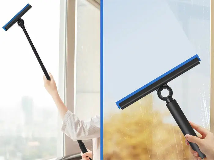 EHOMGUI Raclette de douche pour porte en verre essuie-glace grattoir nettoyant avec poignée télescopique salle de bain