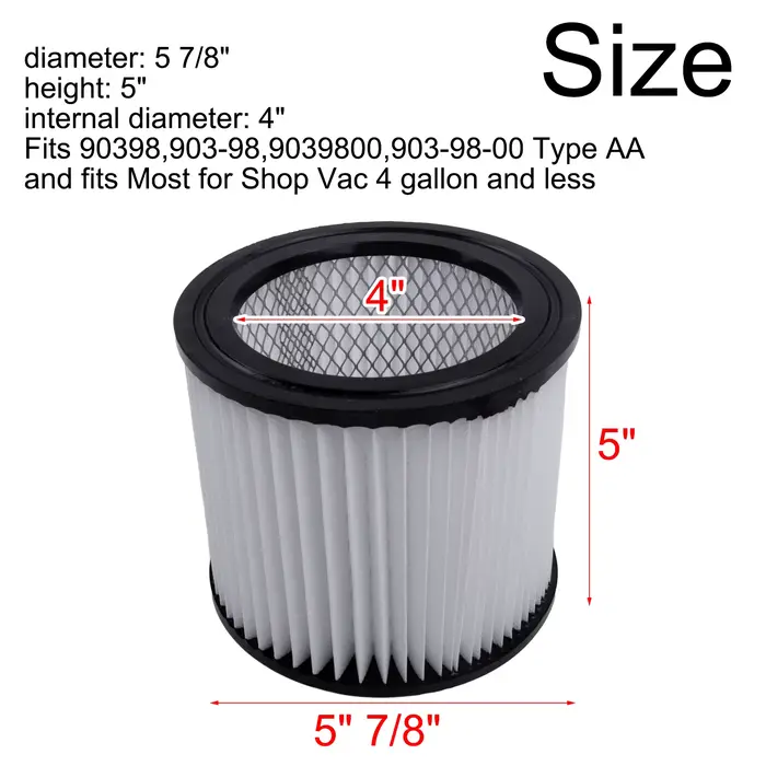 Filtre pour 90398 9039800 Type AA cartouche d'aspirateur humide/sec accessoires