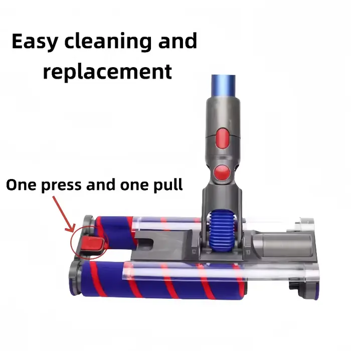 Tête de nettoyage à double brosse à rouleaux souples pour aspirateur Dyson séries V7