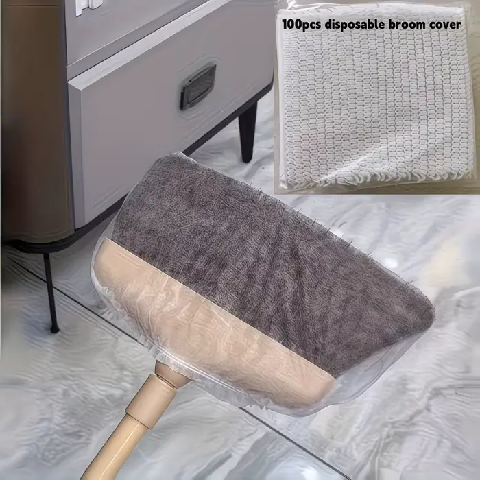 50/100 couvre-balais jetables | Adsorption électrostatique qui absorbe fortement les cheveux et la poussière