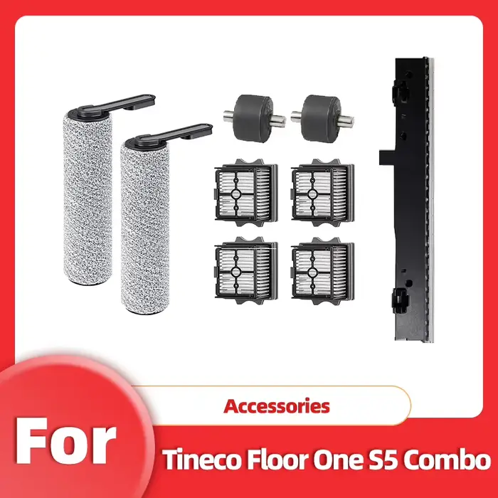 Kit de filtres HEPA pour aspirateur à main TINECO Floor One S5 Combo, brosse à rouleau souple, sans