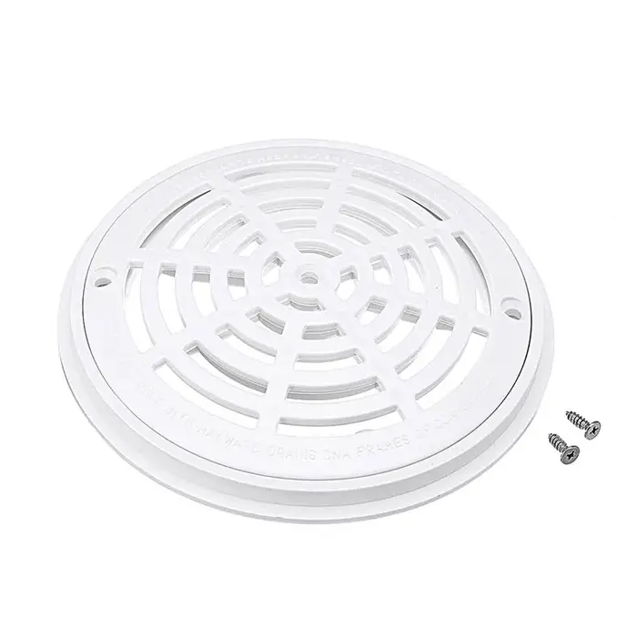 Plaque de couverture d'aspiration de vidange principale blanche de 8 pouces, idéale pour les piscine