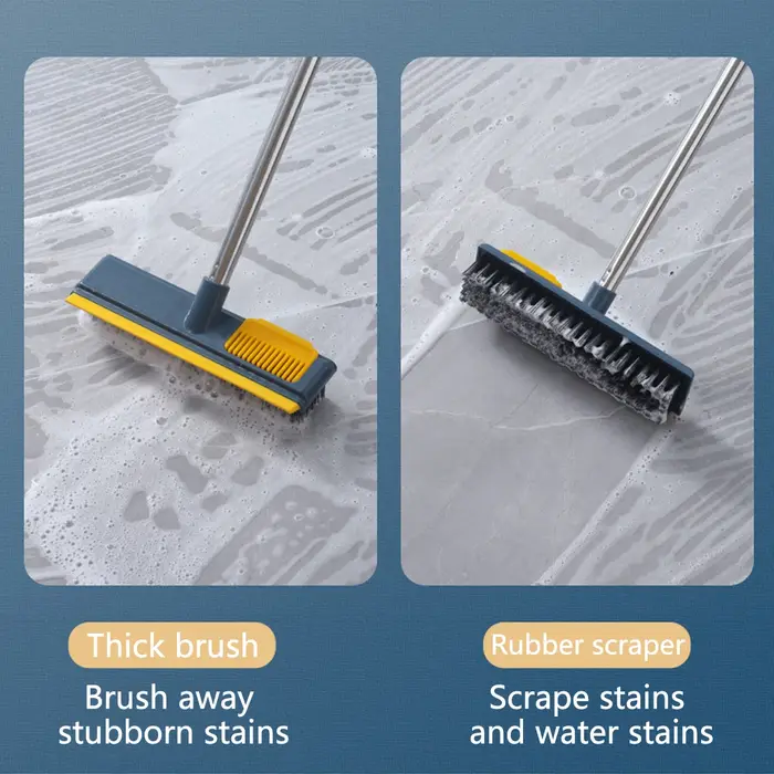 Brosse à récurer 2 en 1 à manche long pour livres de douche
