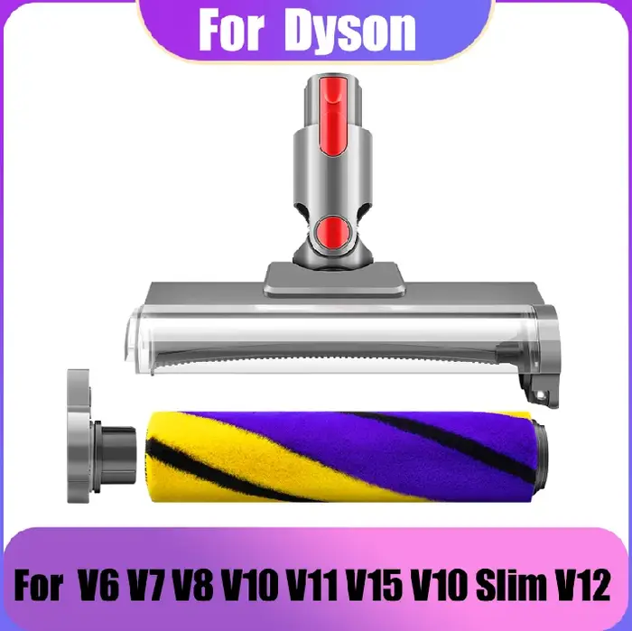 Tête de brosse souple améliorée pour aspirateurs sans fil Dyson V6 V7 V8 V10 V11 V15 V10 Slim V12 avec lumière LED verte pour la maison