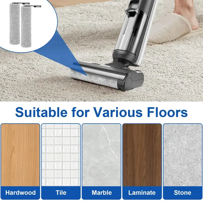 Kit de remplacement de brosse à rouleaux et de filtre compatible avec Tineco Floor ONE Stretch S6