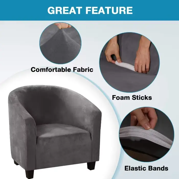 Housse de fauteuil club en velours