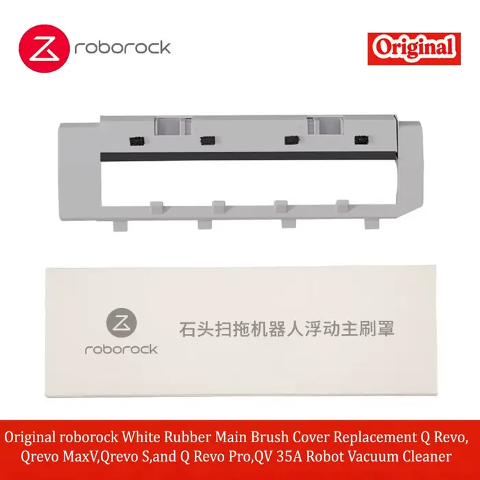Couverture de brosse principale en caoutchouc blanc de remplacement pour aspirateur robot Roborock Q