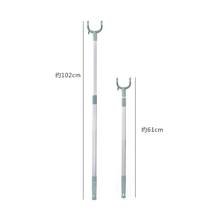 Porte-vêtements de balcon rétractable et peu encombrant, avec barre de séchage et crochets pour vête