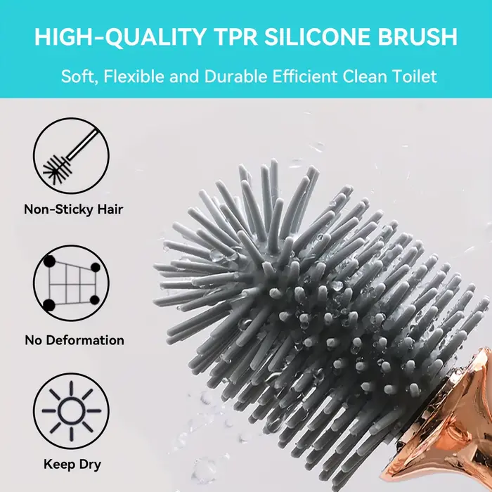 Ensemble de brosses de toilette en Silicone