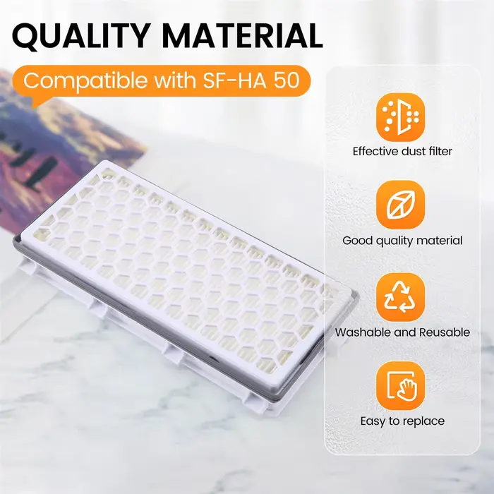 Filtre HEPA Airclean 50 N-MEOF SF-HA50 Compatible pour aspirateur Miele série complète C3 C2 C1 S8000 S6000 S5000 S4 S5