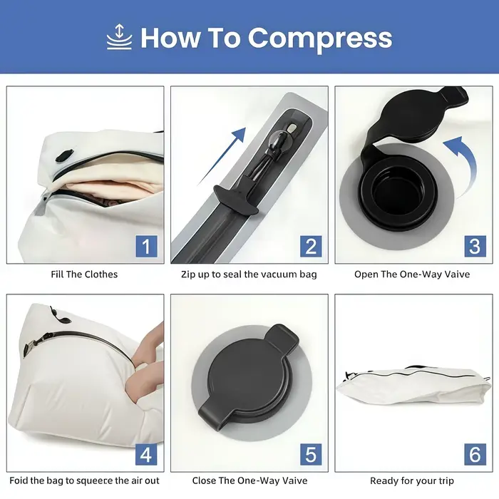 Sacs de compression sous vide 17L pour le voyage