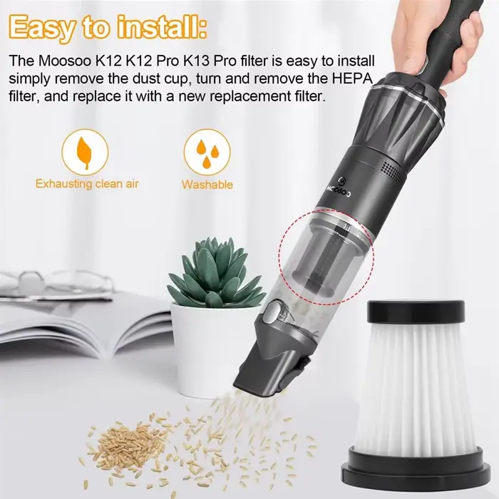 AB47-aspirateur à main filtre HEPA pour MOOSOO K12 Pro K13 pour Genius Invictus One 1.0 X7 2.0