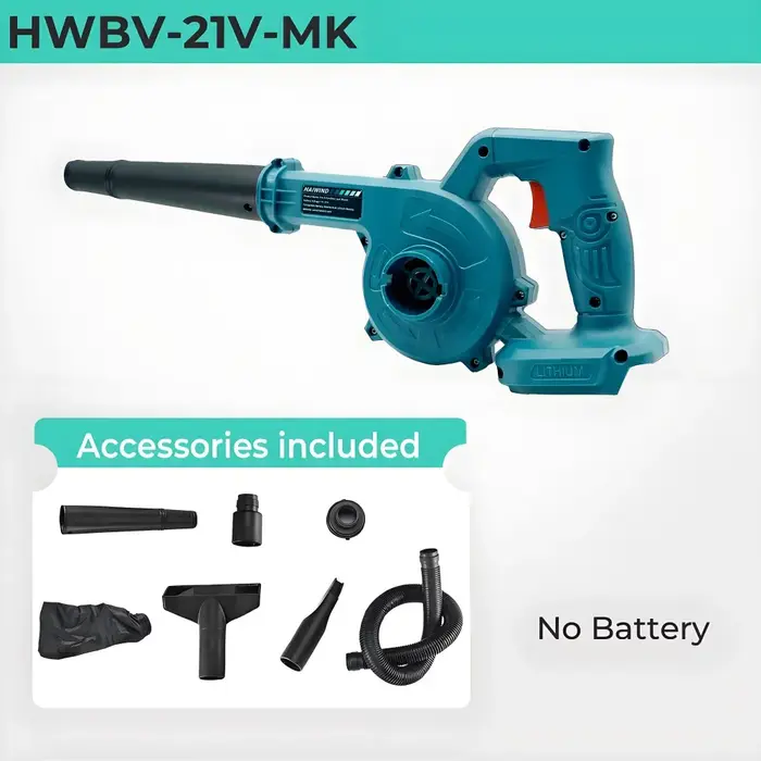 Souffleur d'air et aspirateur sans fil 2 en 1, collecteur de poussière et de feuilles pour voiture, ordinateur, jardin, compatible avec Makita 18V/21V