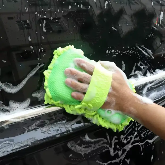 Éponge de lavage de voiture en microfibre