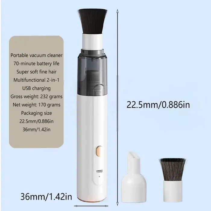 Mini aspirateur portatif 3-en-1 : aspiration/soufflage/absorption d'eau