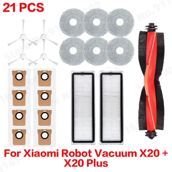 21 pièces de rechange pour aspirateur robot Xiaomi X20/X20 Plus : sac à poussière, chiffon de nettoy