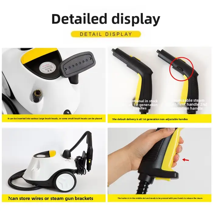 "Nettoyant vapeur professionnel 2100 W – Désinfectant robuste pour les détails de voitures