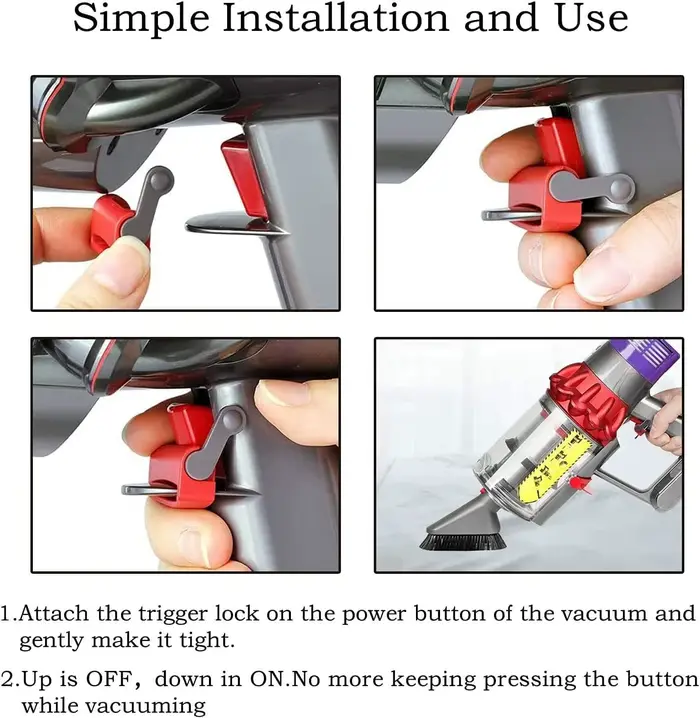 Verrouillage à gâchette Compatible avec l'aspirateur Dyson V6 V7 V8 V10 V11 V15
