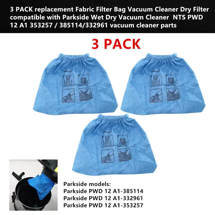 Sac filtrant en tissu, 3 pièces