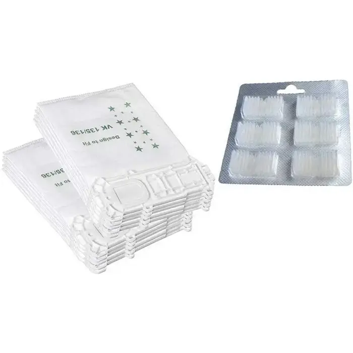 AFOURT-Accessoires pour aspirateur, accessoires de nettoyage, adaptés au Vorwerk VK135 VK136, 20 sacs à poussière + 2 désodorisants